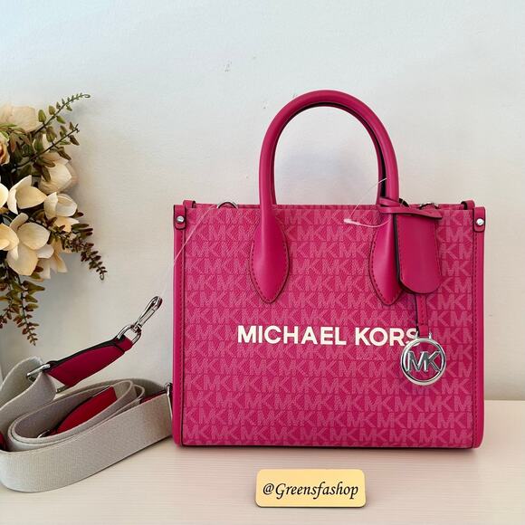 Michael Kors Purse Mirella Small Shopper Crossbody Bag Dragon Fruit